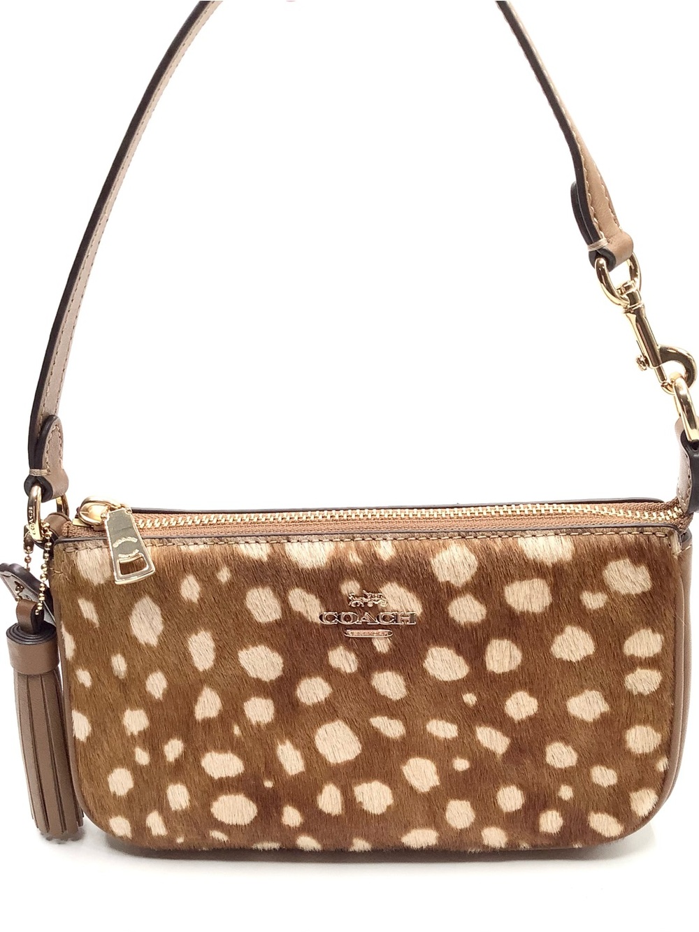 Coach Nolita 19 Shoulder Bag in Brown & Cream Spotted Deer Print - NWT